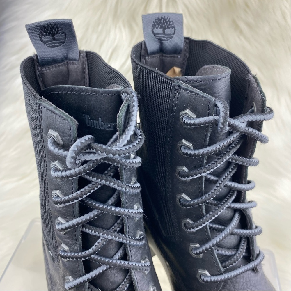 TIMBERLAND SILVER BLOSSOM LACE UP COMBAT BOOTS SIZE 10W - Picture 3 of 14